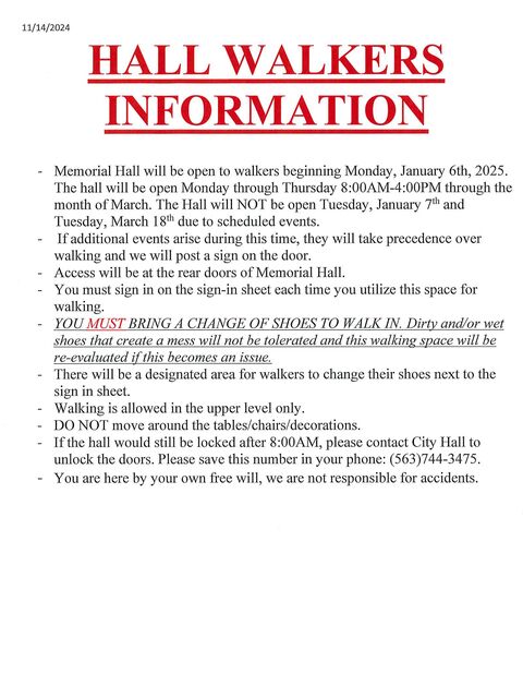 Hall Walkers Information